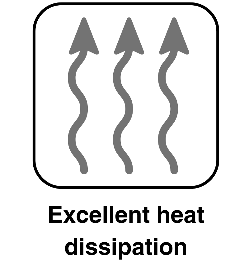 Superb heat dissipation